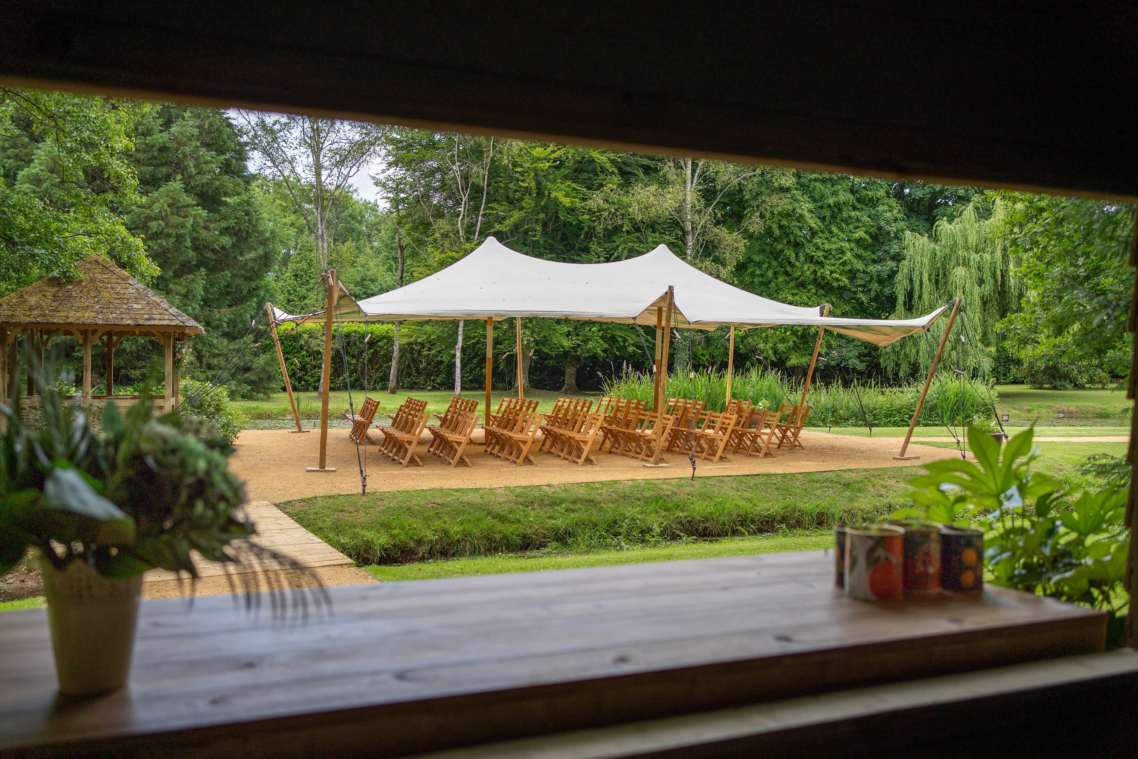 the ceremony drom the outside bar