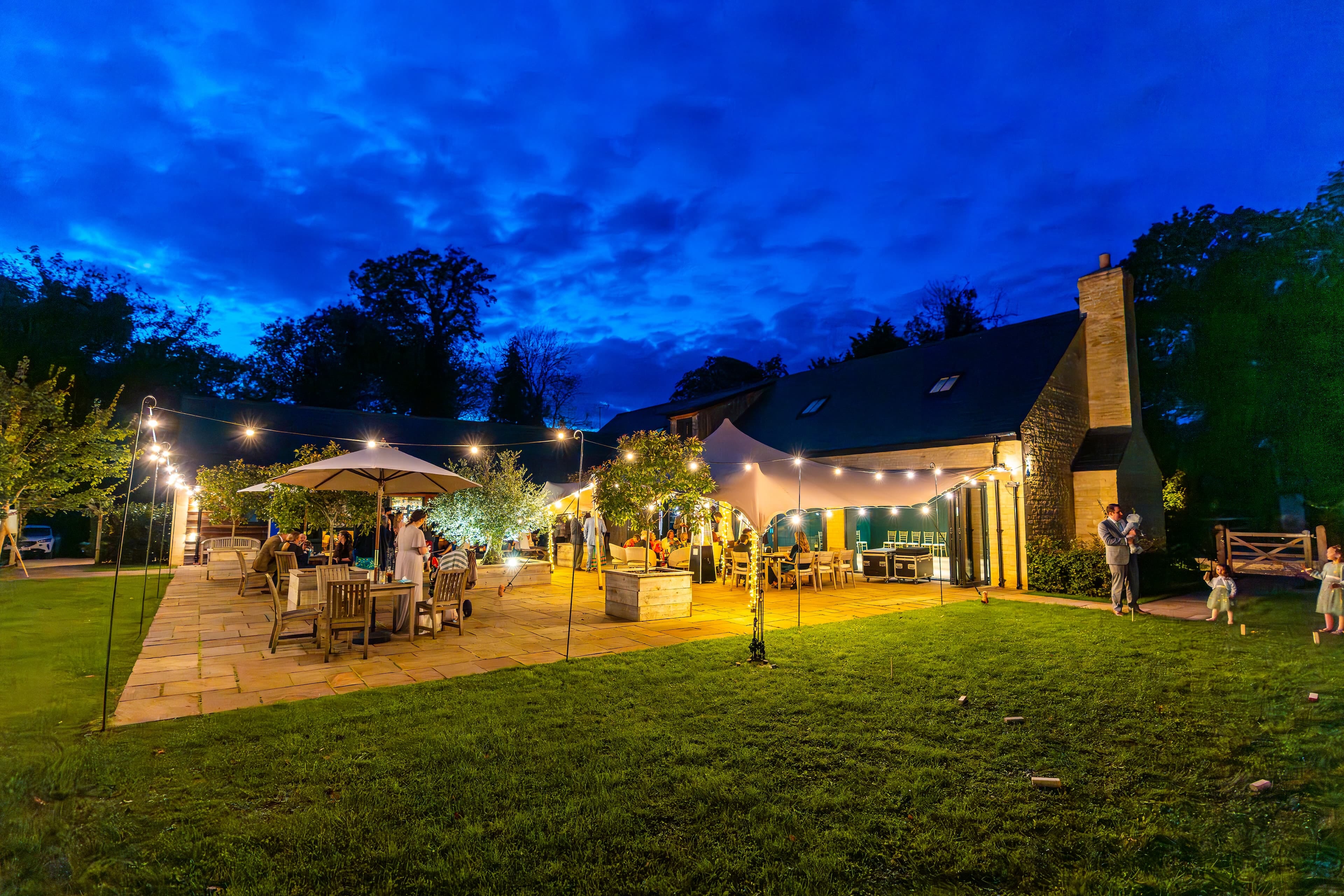 courtyard at night