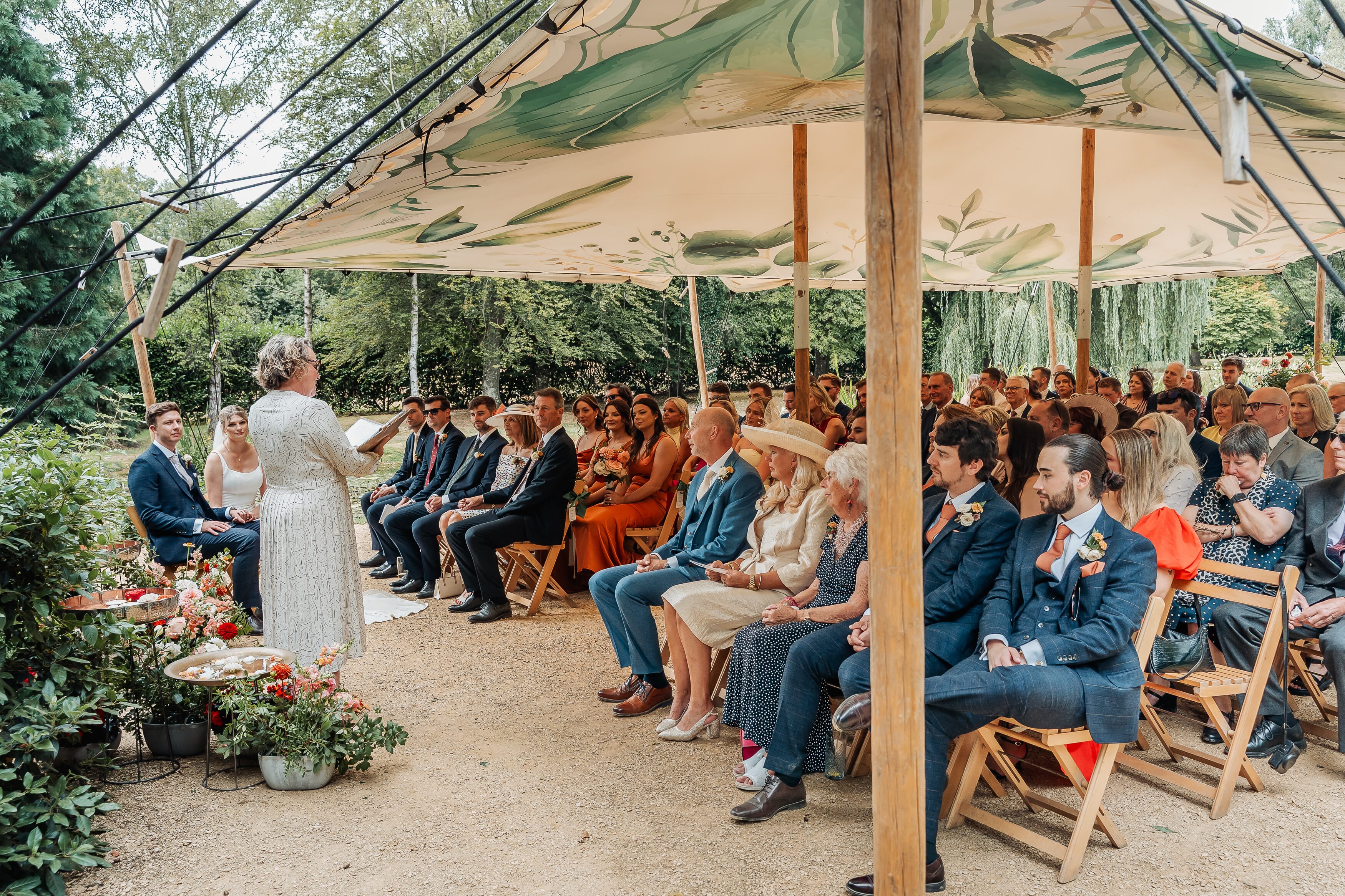 ceremony from the front at the lakes